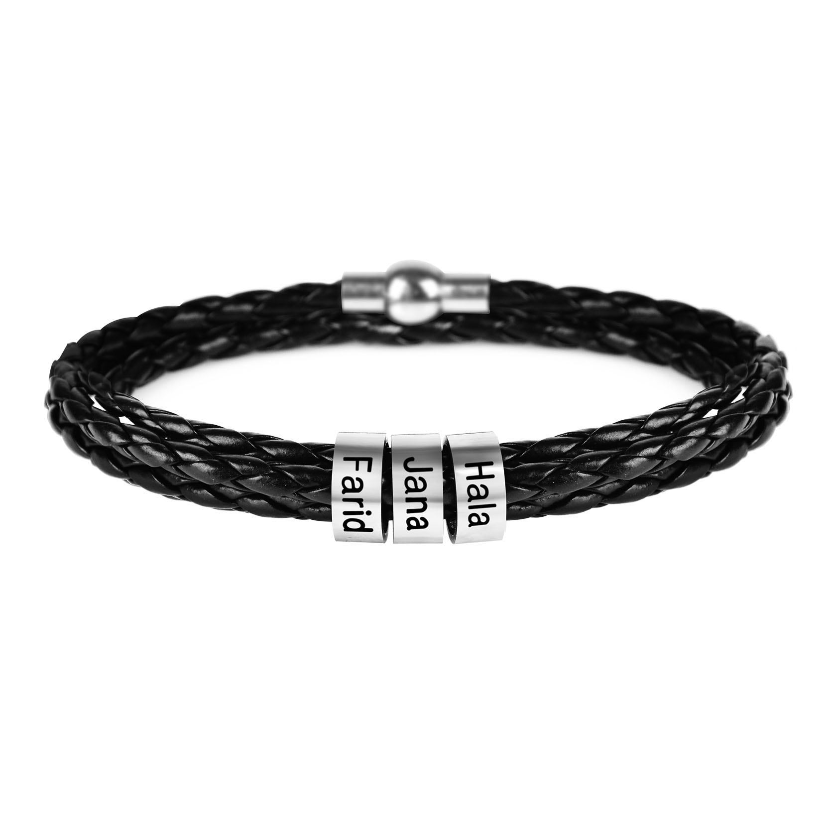 Men's Personalized Leather Bracelet - Image 2
