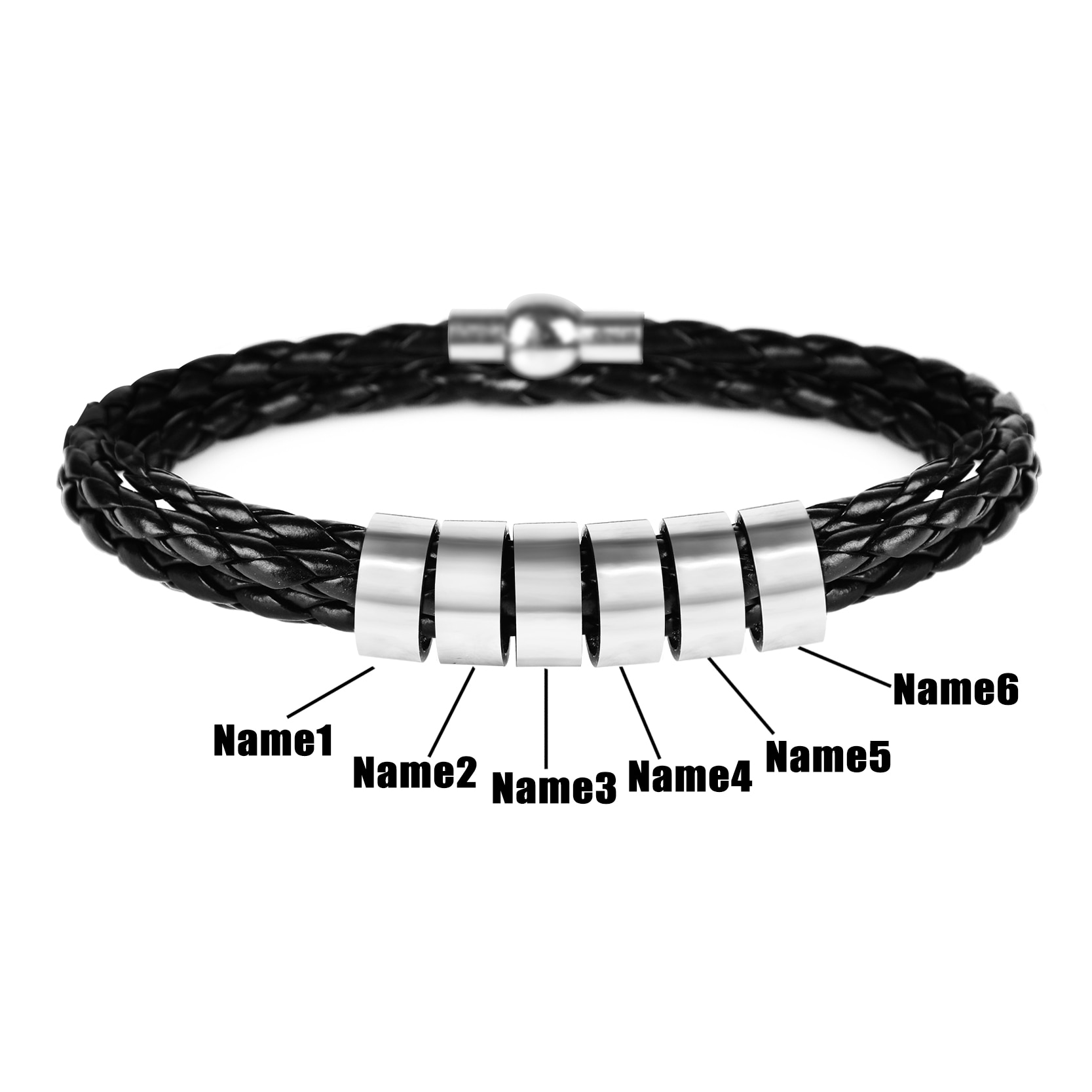 Men's Personalized Leather Bracelet - Image 4